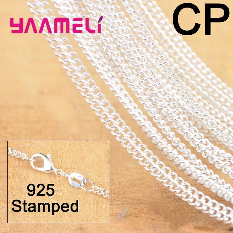 Lobster Clasp Silver - 10PCS ขายร้อน 18 นิ้ว 925 เงินสเตอร์ลิงเครื่องประดับแบน