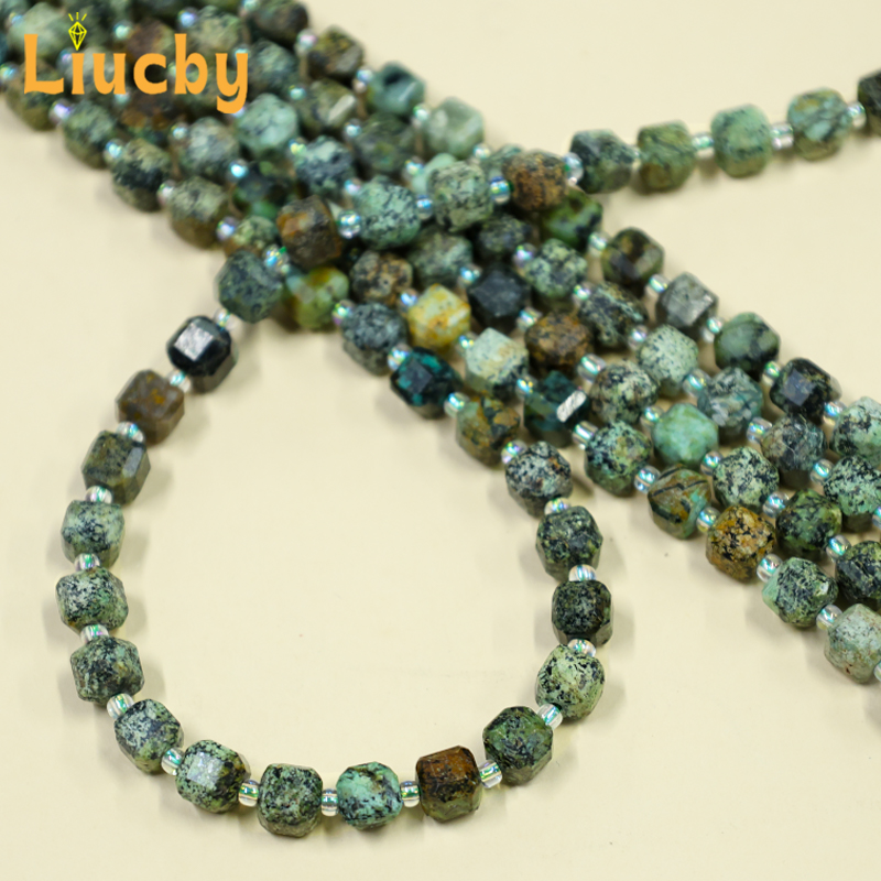 Jewelry Making Gemstones - ลูกปัดหินธรรมชาติจากน้ำตาลทรายทรงลูกบาศก์จากไม้สนแอฟริกัน สำหรับทำเครื่องประดับ DIY สร้อยข้อมือคริสตัลใส พวงกุญแจ ขนาด