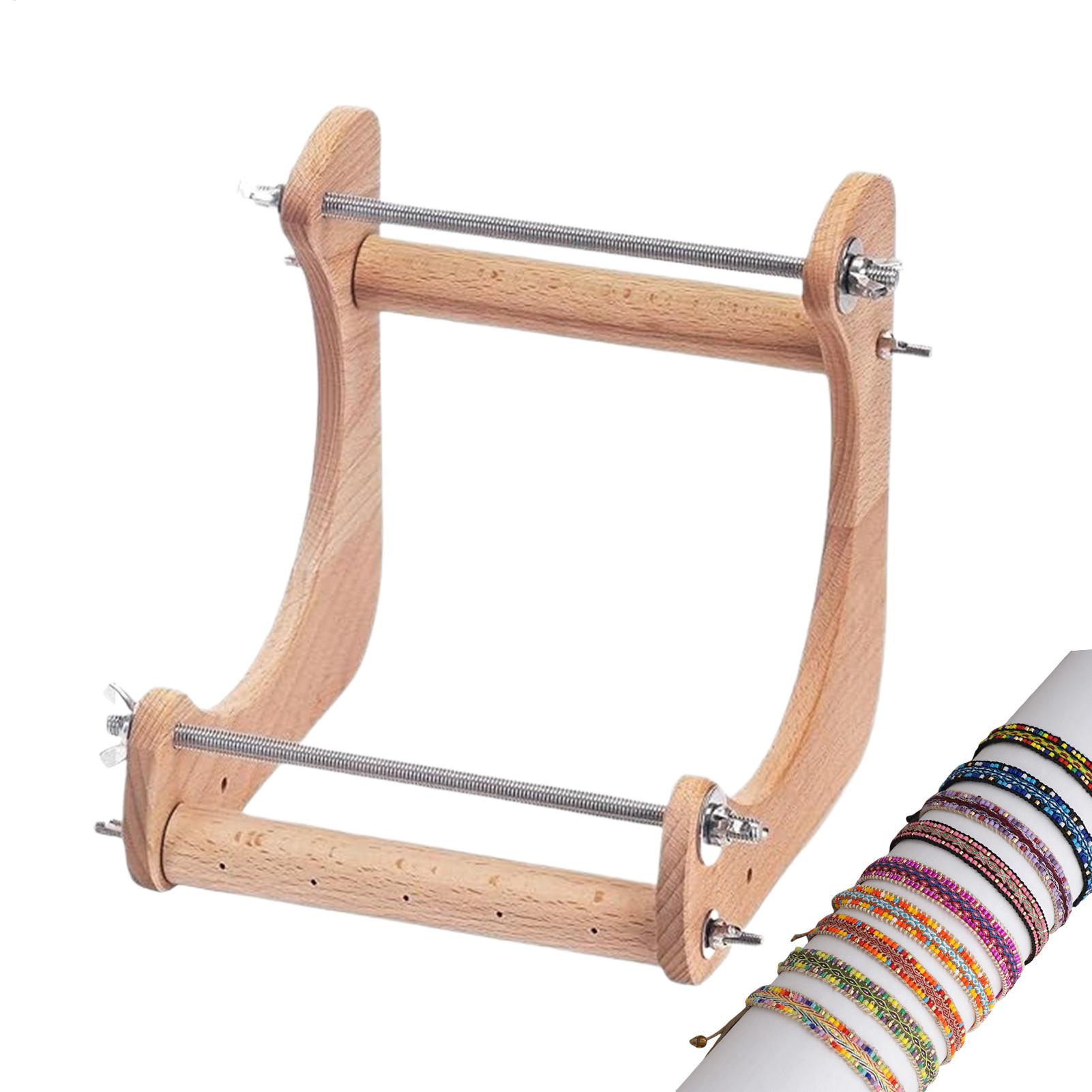 Jewelry Making Machines - เครื่องทอลูกปัดไม้ โครงทอแนวตั้งปรับได้ เครื่องทอสร้อยข้อมือ อุปกรณ์ถักลูกปัดทำมือ สำหรับทำสร้อยคอ