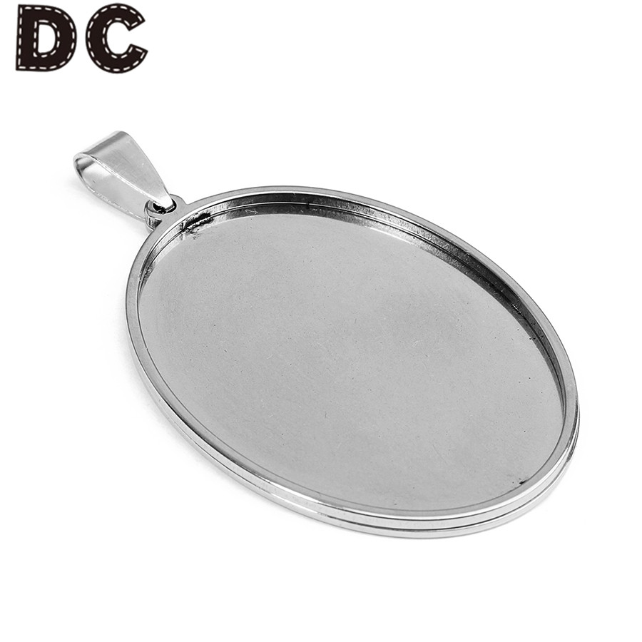 Jewelry Making Dc - DC Light 5pcs สแตนเลสสตีลเปล่าฐานสําหรับจี้ถาด 18x2 5