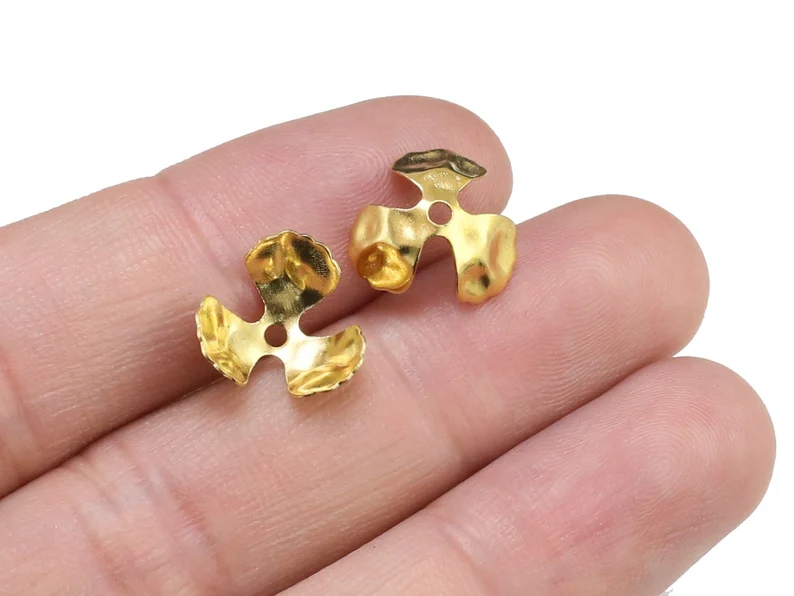 100 ชิ้น ฝาครอบลูกปัดทองเหลือง - Jewelry Making Gemstones บทวิจารณ์และราคา