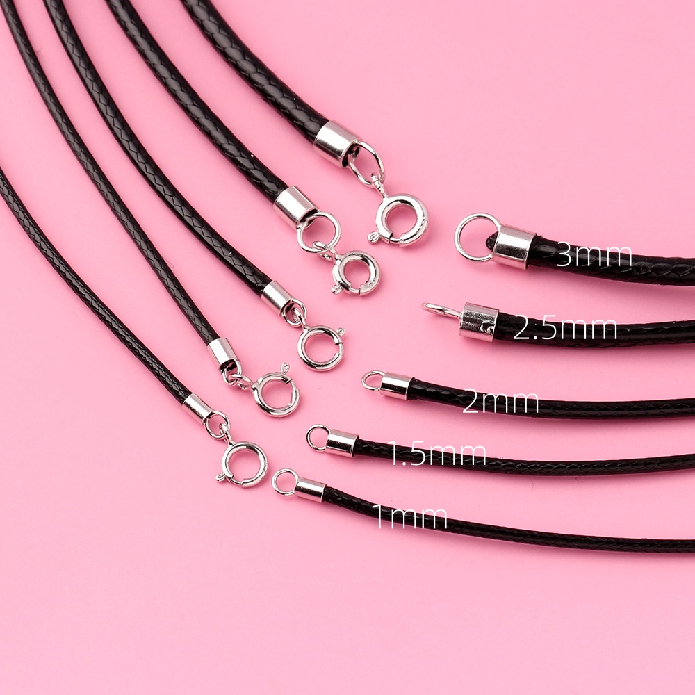 เชือกสร้อยคอหนังถักสีดำเงินแท้ - Jewelry Making In La บทวิจารณ์และราคา