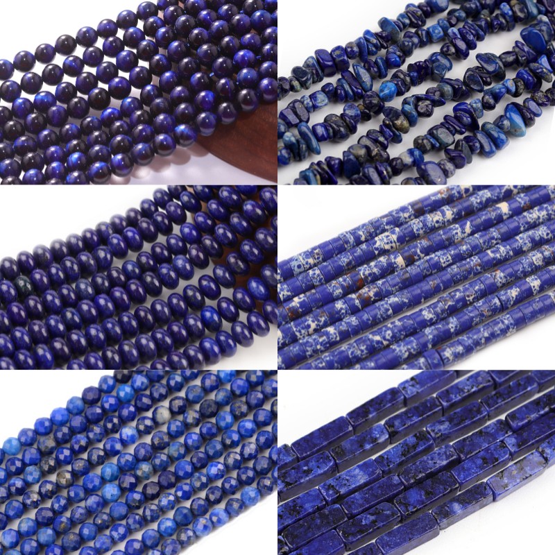 DC Lapis Lazuli ลูกปัดหินธรรมช - Jewelry Making Dc บทวิจารณ์และราคา